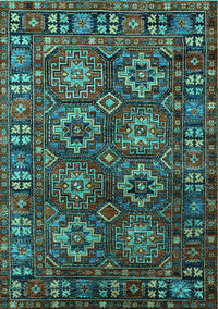 Oriental Turquoise Industrial Rug, urb2297turq