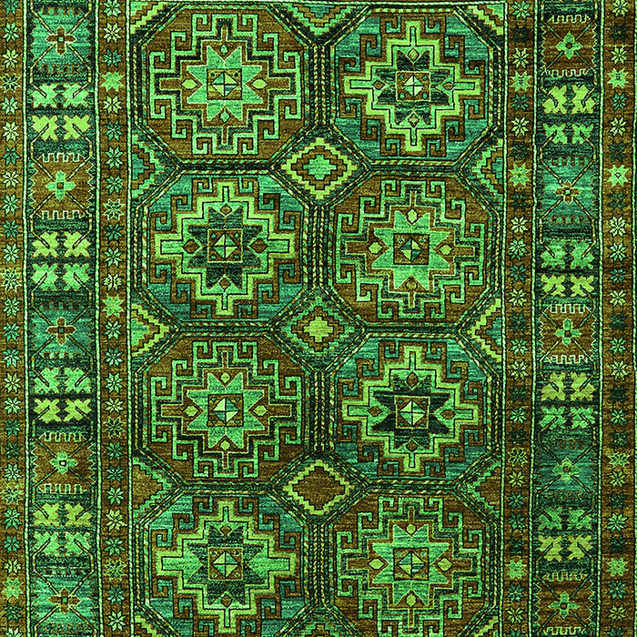 Machine Washable Oriental Green Industrial Area Rugs, wshurb2297grn