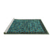 Sideview of Machine Washable Oriental Turquoise Industrial Area Rugs, wshurb2298turq