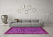 Machine Washable Oriental Pink Industrial Rug in a Living Room, wshurb2298pnk