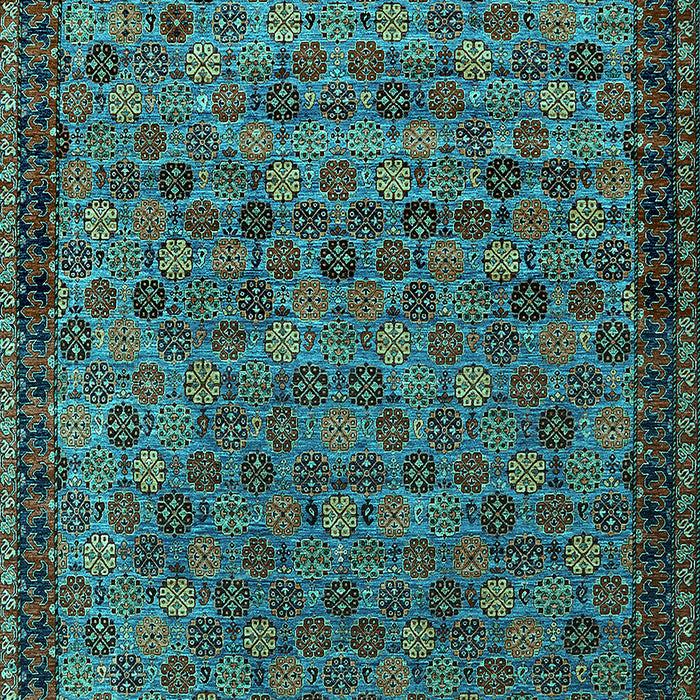 Machine Washable Oriental Turquoise Industrial Area Rugs, wshurb2298turq