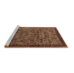 Sideview of Machine Washable Oriental Brown Industrial Rug, wshurb2298brn