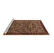 Sideview of Machine Washable Oriental Brown Industrial Rug, wshurb2298brn