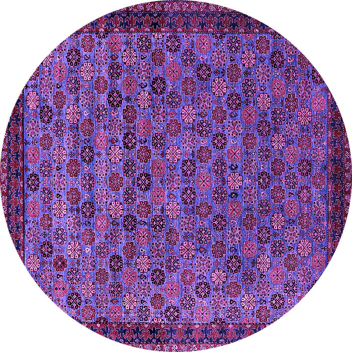 Round Machine Washable Oriental Purple Industrial Area Rugs, wshurb2298pur
