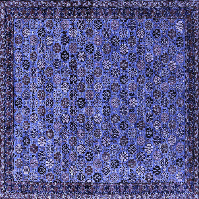 Square Oriental Blue Industrial Rug, urb2298blu