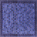 Square Oriental Blue Industrial Rug, urb2298blu