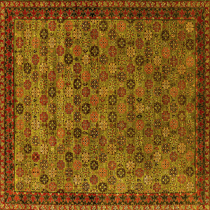 Square Oriental Yellow Industrial Rug, urb2298yw