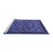 Sideview of Machine Washable Oriental Blue Industrial Rug, wshurb2298blu