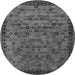 Round Oriental Gray Industrial Rug, urb2298gry