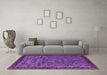 Machine Washable Oriental Purple Industrial Area Rugs in a Living Room, wshurb2298pur