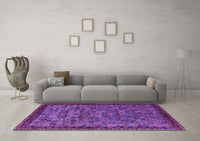 Machine Washable Oriental Purple Industrial Rug, wshurb2298pur