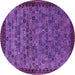 Round Oriental Purple Industrial Rug, urb2298pur