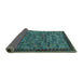 Sideview of Oriental Turquoise Industrial Rug, urb2298turq