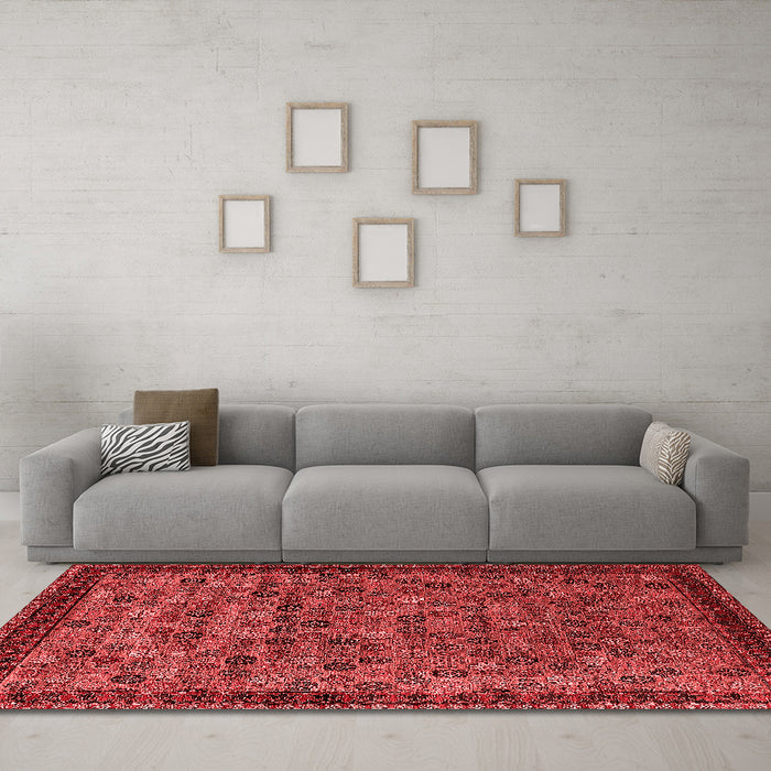 Industrial Red Washable Rugs