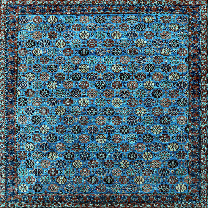 Square Oriental Light Blue Industrial Rug, urb2298lblu