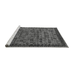 Sideview of Machine Washable Oriental Gray Industrial Rug, wshurb2298gry