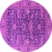 Round Oriental Pink Traditional Rug, urb2299pnk