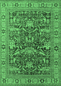 Oriental Emerald Green Traditional Rug, urb2299emgrn