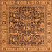 Square Machine Washable Oriental Orange Traditional Area Rugs, wshurb2299org