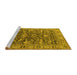 Sideview of Machine Washable Oriental Yellow Traditional Rug, wshurb2299yw