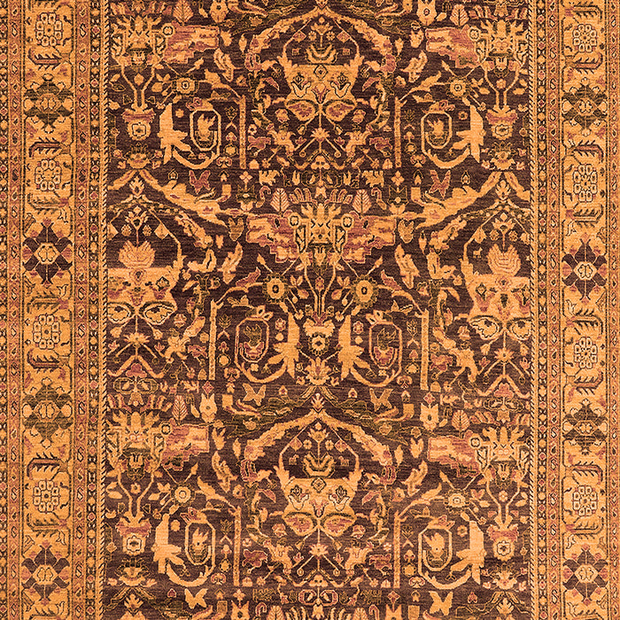 Machine Washable Oriental Orange Traditional Area Rugs, wshurb2299org