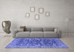 Machine Washable Oriental Blue Traditional Rug in a Living Room, wshurb2299blu