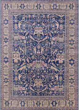 Mid-Century Modern Khaki Rose Pink Oriental Rug, urb2299