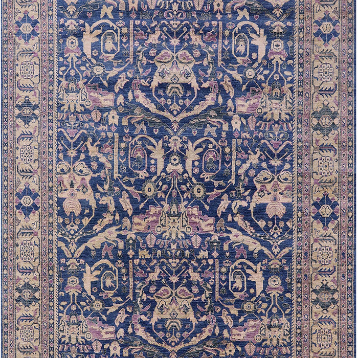 Mid-Century Modern Khaki Rose Pink Oriental Rug, urb2299