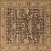 Square Oriental Brown Traditional Rug, urb2299brn