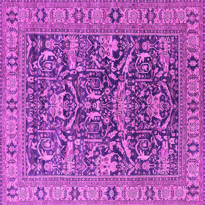 Square Oriental Pink Traditional Rug, urb2299pnk