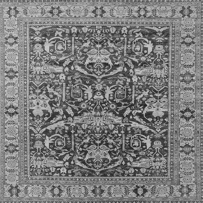 Square Machine Washable Oriental Gray Traditional Rug, wshurb2299gry