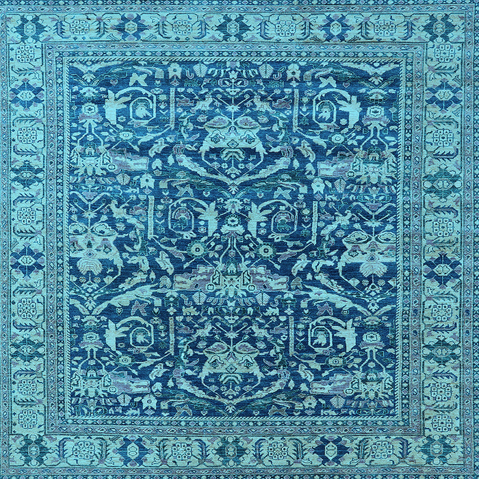 Square Oriental Light Blue Traditional Rug, urb2299lblu