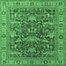 Square Machine Washable Oriental Emerald Green Traditional Area Rugs, wshurb2299emgrn