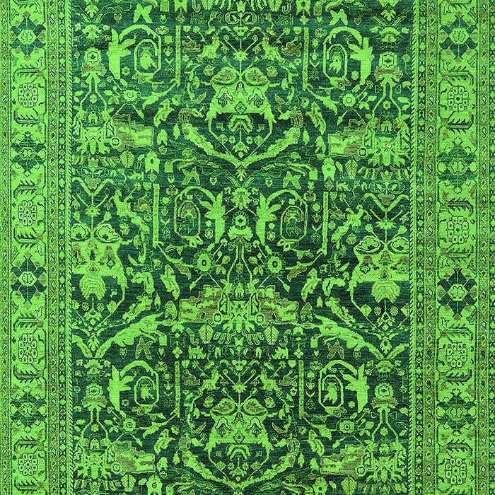 Oriental Green Traditional Rug, urb2299grn