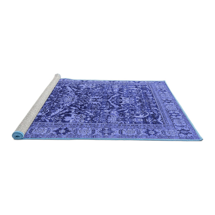 Sideview of Machine Washable Oriental Blue Traditional Rug, wshurb2299blu