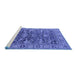 Sideview of Machine Washable Oriental Blue Traditional Rug, wshurb2299blu