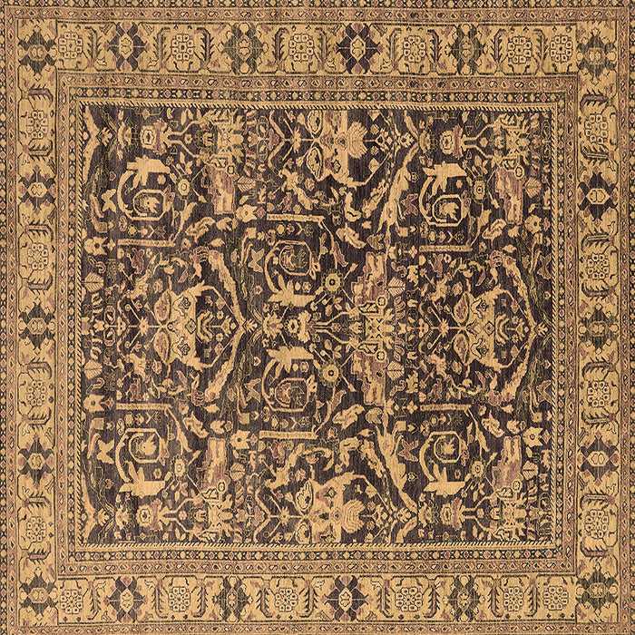 Square Machine Washable Oriental Brown Traditional Rug, wshurb2299brn