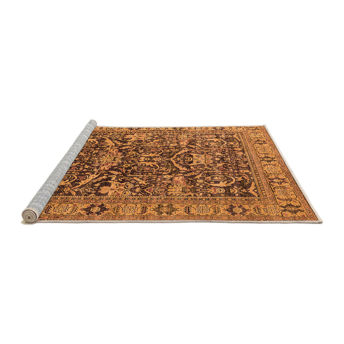 Sideview of Machine Washable Oriental Orange Traditional Area Rugs, wshurb2299org