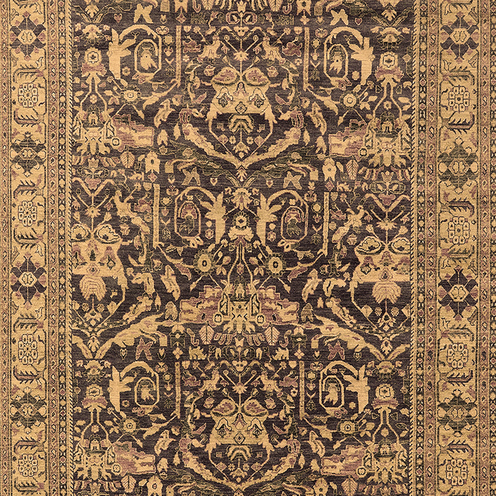 Machine Washable Oriental Brown Traditional Rug, wshurb2299brn