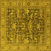 Square Oriental Yellow Traditional Rug, urb2299yw