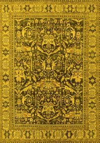 Oriental Yellow Traditional Rug, urb2299yw