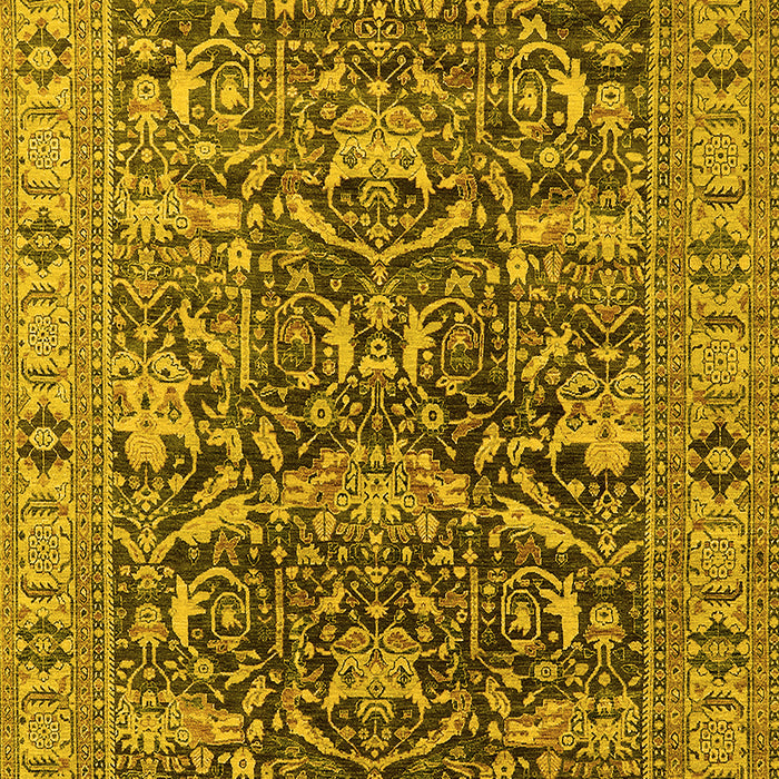 Oriental Yellow Traditional Rug, urb2299yw