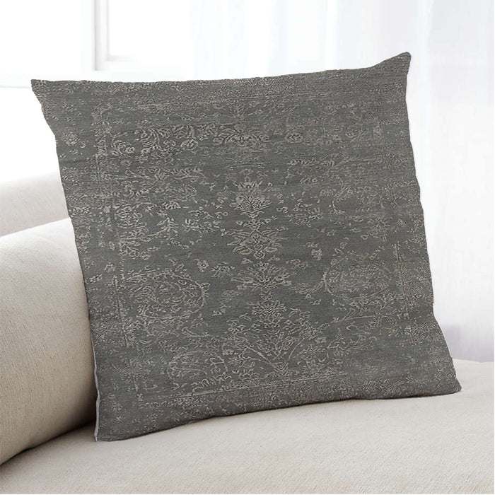 Lifestyle Image of Mid-Century Modern Urban Square Taupe Brown Throw Pillow, 18 inch by 18 inch, pwurb229