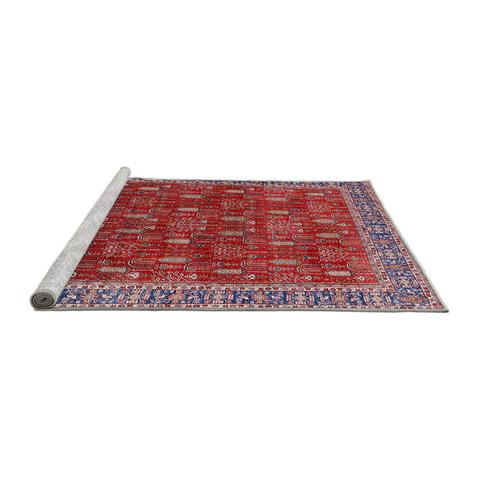 Sideview of Machine Washable Industrial Modern Red Rug, wshurb2300