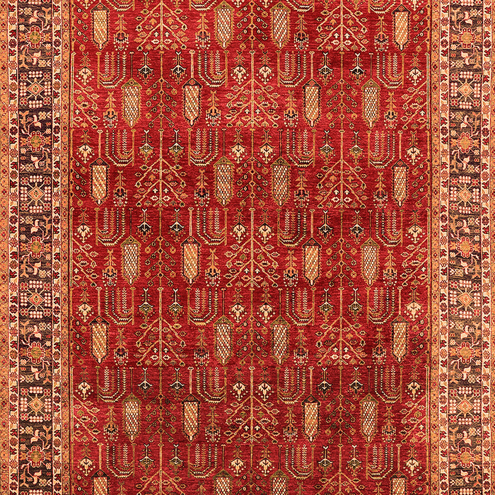 Machine Washable Oriental Orange Traditional Area Rugs, wshurb2300org