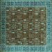Square Oriental Turquoise Traditional Rug, urb2300turq