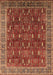 Machine Washable Oriental Brown Traditional Rug, wshurb2300brn