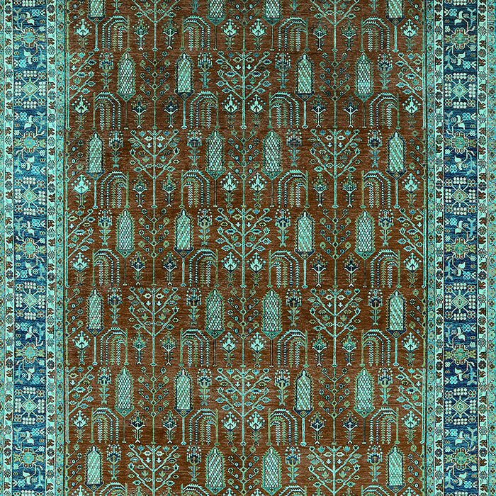 Machine Washable Oriental Turquoise Traditional Area Rugs, wshurb2300turq