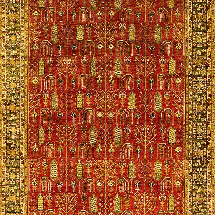 Machine Washable Oriental Yellow Traditional Rug, wshurb2300yw