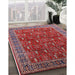 Mid-Century Modern Red Oriental Rug in Family Room, urb2300